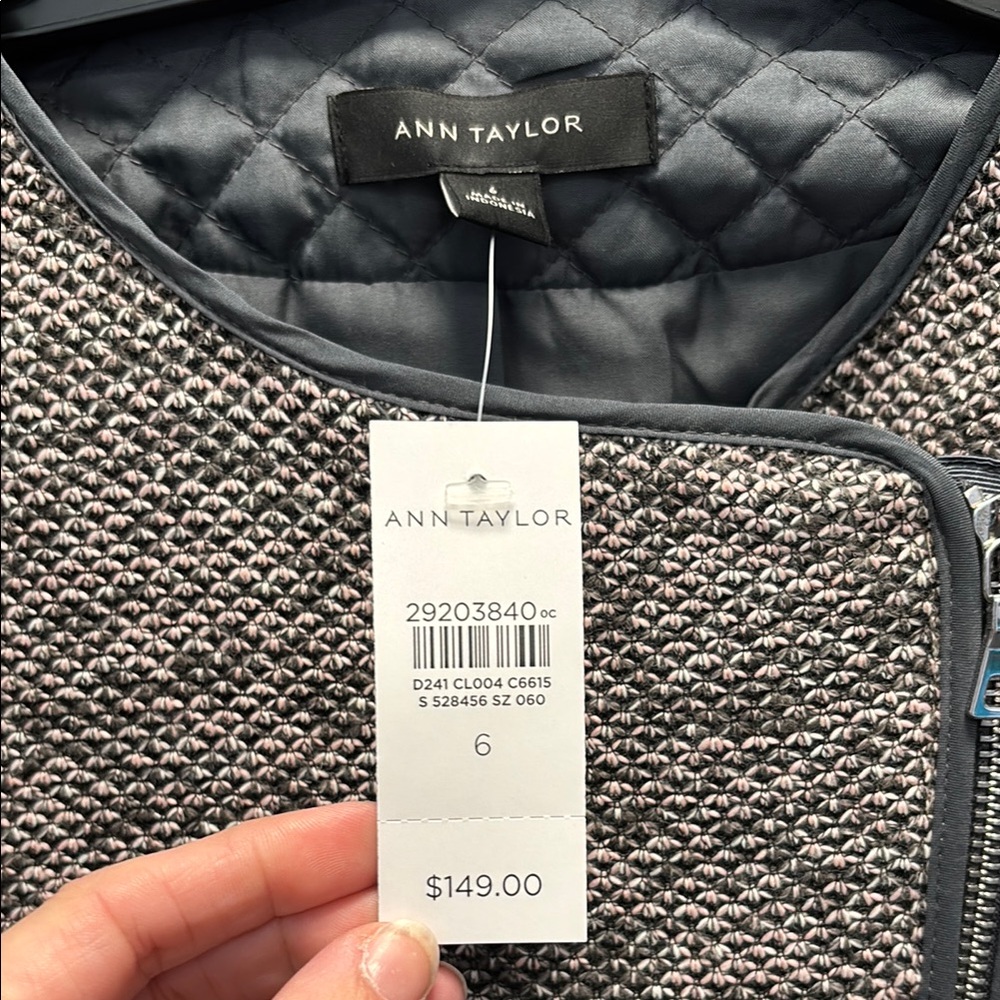 Ann Taylor NWT Tweed Biker Jacket - Picture 7 of 10